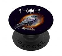 Black Crow, F-Caw-F Black Bird Moon Gothic Raven Enthusiast PopSockets PopGrip Adhesivo