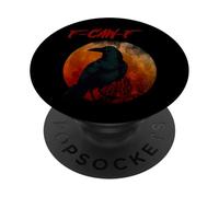 Black Crow, F-Caw-F Black Bird Moon Gothic Raven Enthusiast PopSockets PopGrip Adhesivo