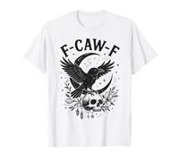 Black Crow F-Caw-F Funny Halloween Moon Gothic Adult Humor Camiseta