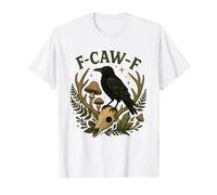 Black Crow F-Caw-F Funny Halloween Moon Gothic Adult Humor Camiseta