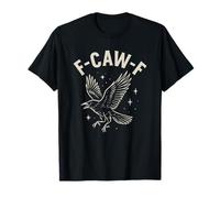 Black Crow F-Caw-F Funny Halloween Moon Gothic Adult Humor Camiseta