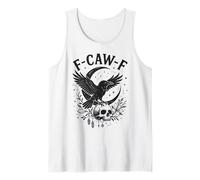 Black Crow F-Caw-F Funny Halloween Moon Gothic Adult Humor Camiseta sin Mangas