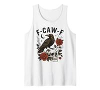 Black Crow F-Caw-F Funny Halloween Moon Gothic Adult Humor Camiseta sin Mangas