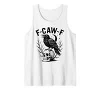 Black Crow F-Caw-F Funny Halloween Moon Gothic Adult Humor Camiseta sin Mangas