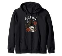 Black Crow F-Caw-F Funny Halloween Moon Gothic Adult Humor Sudadera con Capucha