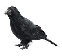 Black Crow Halloween Decoraciones - Estatua de realista, brotes de pájaros espeluznantes | Horror - de alambre gótico Haunted House Decors, espeluznantes jardines figuras moscas cuervos
