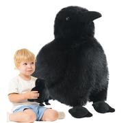 Black Crow Stuffed Animal Plush | Soft Realistic Raven Bird Doll Toy | Figura decorativa gótica de fantasía oscura | Regalo para los amantes de los pájaros niños