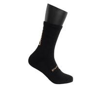 Black Crown - Calcetines Pro Altos - 70% Poliéster, 28% Algodón, 2% Elastano, Azul con letras Celeste. (FR/ES, Números, 39, 42, Regular, Alto, Negro/Oro)