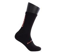 Black Crown - Calcetines Pro Altos - 70% Poliéster, 28% Algodón, 2% Elastano, Negro con Letras en Coral. (Calcetines Pro Altos, FR/ES, Números, 43, 46, Regular, Alto)