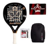 Black Crown | Pack Pala de Pádel Piton JR New | Pala Junior Ultraligera para Niños Menores de 8 Años | Incluye Mochila Focus Negra y Bolsa con 12 Overgrips Blancos | Ligera, Segura y Divertida