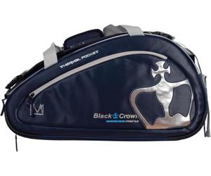 Black Crown - Paletero Hurricane Pro 4.0 Azul - Bolsa de Pádel con Compartimento Térmico para 2 Palas, Compartimento para Zapatillas, Bolsillos Laterales y Asas Tipo Mochila