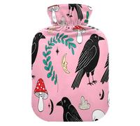 Black Crows - Bolsa de agua caliente con funda de forro polar suave, bolsa de agua caliente para aliviar el dolor de cuello y hombros, terapias, calor y frío, talla S