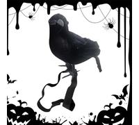 Black Crows - Figura de con Correa para el Hombro - Accesorios de pájaro Spooky para un vestigio de Vacaciones Decoración de hogar Interior de baño al Aire Libre