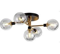 Black Crystal Sputnik Classic Ceiling Lamp Spray Paint Process,G9,5 Heads Farmhouse Lighting, LED Chandelier