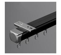Black Curt Track System - Barra de cortina de aluminio para montaje en pared/techo, perfecta para separadores de habitación, balcón y uso al aire libre, solución versátil