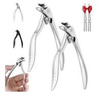 Black Curved Nail Clipper - Ergonomic & Easy for Seniors, Long Handle Toenail Clippers, Angled Head Toe Nail Clippers for Thick Nails for Seniors (Silver * 2)