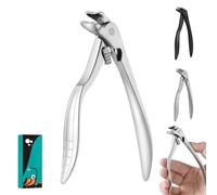 Black Curved Nail Clipper, Ergonomic Long Handle Toenail Clippers for Seniors, Wide Jaw Opening Anti-Slip Anti-Splash Design Toenail Shears for Hard to Cut Nail Men Women