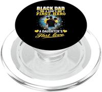 Black Dad A Son's First Hero A Daughter's First Love Fathers PopSockets PopGrip para MagSafe