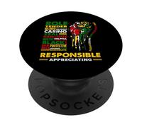 Black Dad Hero Modelo a Seguir Empoderamiento Unidad PopSockets PopGrip Adhesivo