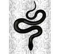BLACK DEATH ADDER Novelty Notebook - Snake Skin Design: 8.5" X 11" 140 Pages Wide Ruled Paperback