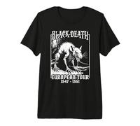 Black Death European Tour 1347-1351 Creepy Medieval Rat Camiseta Premium