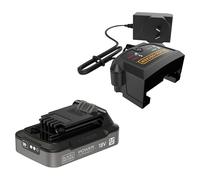 BLACK+DECKER POWERCONNECT 18V Batería de 2.0 Ah + 1A cargador rápido Negro, Batería de litio con indicador de estado de carga
