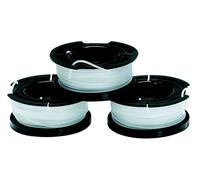 BLACK+DECKER A6485-XJ Pack de 3 Bobinas de Repuesto para Cortabordes, Hilo de Nylon Transparente y Duradero, 10 m de Largo, 1.6 mm de Diámetro, Encaja con Desbrozadora Black+Decker