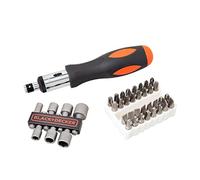 Black+Decker A7062-Xj - Kit con 40 Piezas para Atornillar y Atornillador de Carraca