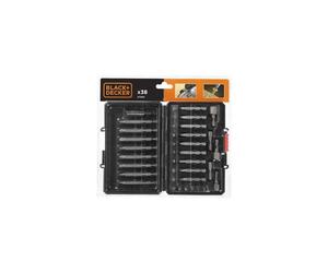 Black+decker A7202-xj Set 38 Puntas Y 5 Vasos Para Atornillado, Adaptador Magnético Y Maletín Organizador De Plástico, Acero