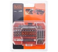 BLACK+DECKER A7234-XJ -Juego de 45 Piezas para Taladrar y Atornillar en Tough Case pequeño, Naranja
