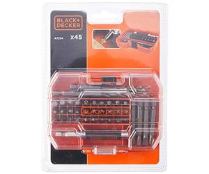 BLACK+DECKER A7234-XJ -Juego de 45 Piezas para Taladrar y Atornillar en Tough Case pequeño, Naranja