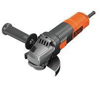 BLACK+DECKER Amoladora 115mm 900W, Velocidad 12.000 RPM, Empuñadura Lateral 3 Posiciones, Bloqueo de Eje, Ajuste de Guarda sin Llave, Protección contra Re-arranque, Aluminio, BEG210