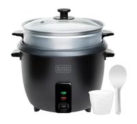 BLACK+DECKER - Arrocera Eléctrica BXRC1800E | 700W | 1,8L hasta 7 Raciones | Cocción y Mantenimiento Calor | Antiadherente | Vaso Medidor y Cuchara | Apta Lavavajillas | Negro