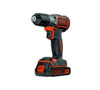 BLACK+DECKER ASD184K-QW Taladro inalámbrico AutoSense (18V 1.5Ah, con ajuste automático de par, incluye batería y cargador rápido de 90 minutos, luz de trabajo LED, doble broca), Negro o Naranja