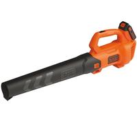 Black+Decker Axial BCBL200L - Soplador de hojas con batería (18 V, 2,0 Ah, alta velocidad de soplado de 145 km/h, volumen de aire 577 m³/h, raspador de hojas integrado, para patios, caminos, jardines,
