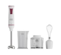 Black+Decker - Batidora de Varilla BXHBA601E | 600W | 20 Velocidades | Función Turbo | Cuchillas Acero Inoxidable | Diseño Anti-Splash | Accesorios Desmontables y Aptos para Lavavajillas | Libre BPA