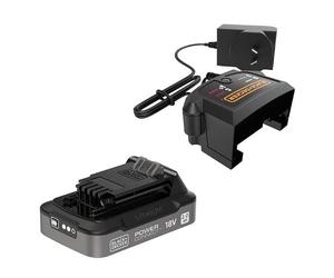 BLACK+DECKER Batterie 18V 2,0 Ah et chargeur 1 A, BDL2018S1B-QW | Batterie lithium-ion 2,0 Ah avec indicateur LED, compatible POWERCONNECT, chargeur 1 A inclus