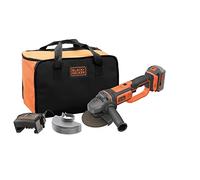 BLACK+DECKER BCG720M1 Amoladora 125mm con batería de litio 18V (4Ah) y bolsa de transporte+STANLEY STA32055-QZ - Disco para desbaste en metal ø 125 mm.