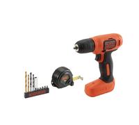 Taladro atornillador 7,2V Black+Decker + 11 accesorios con bolsa BDCD8GPA-QW