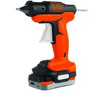 BLACK+DECKER BDCGG12S1, Pistola Inalámbrica, Listo en Menos de 1 Minuto, 28 m de Superficie Pegada en Una Sola Batería, 4 Barras de Pegamento de 7 mm