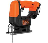 BLACK+DECKER BDCJS12N-XJ - Sierra de calar sin cable 12V, Profundidad de corte: 16mm, Madera: 52mm - Metal: 5mm - Aluminio: 17mm, 1 hoja para madera, Negro/Naranja, No incluye cargador ni batería
