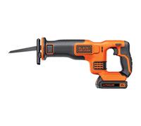 BLACK+DECKER Sierra de Sable 18V, longitud 22mm, velocidad 0-3000 RPM, Cambio de Hoja sin Herramientas, Empuñadura Antideslizante, Incluye Batería 4.0Ah, Cargador y Hoja de Sierra, BDCR18
