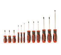 BLACK+DECKER BDHT0-66451 - Juego de 12 Destornilladores, con Punta Magnética, Lámina Cromada, Indicación de Tamaño en Mango, Variedad de Puntas Estándar