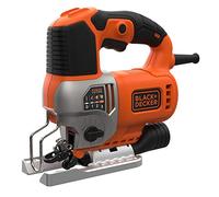 BLACK+DECKER BES610K-QS, Sierra de Calar Pendular 650W, Velocidad de 1000-3100 cpm, Longitud de corte 19mm, corte de bisel 45°/45°, Cambio de hoja sin herramientas