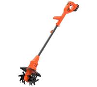 BLACK+DECKER BETL1820L-QW Motoazada con Batería de Litio de 18 V y 2 Ah, Aradora, Motocultor, 2 Velocidades 270/300rpm, 4 Hojas de Acero, 6 Puntas en Cada Hoja, 16 cm de Diámetro