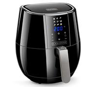 Black+Decker BXAF3500E - Freidora de aire sin aceite digital 1500W, 3.5L. Fríe, asa, hornea y calienta.Panel digital y táctil. Temporizador 60min. Negro