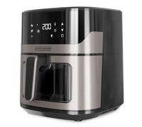 BLACK+DECKER BXAF6500E - Freidora de aire sin aceite de 1600W, 6,5L, hasta 1300g de patatas, ventana transparente en la cesta, temperatura de 80 a 220ºC, 8 programas