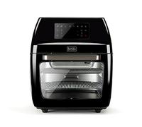 Black+Decker BXAFO1200E, Freidora de aire y horno, 1700W, 12L, temperatura regulable 40º-200ºC, 8 programas predefinidos, puerta transparente, apto lavavajillas, múltiples