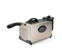 BLACK+DECKER BXDF2100E - Freidora eléctrica, 2100W, 3L capacidad, selección temperatura, sin malos olores, desmontable, fácil limpieza, apto lavavajillas, acero inoxidable