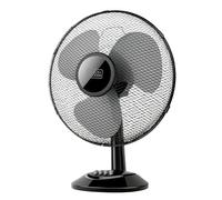 Black+Decker - bxefd41e; ventilador de sobremesa; sistema de oscilación automático/inclinación ajustable. 3 aspas. 3 velocidades regulables; base redonda antideslizante; silencioso. 40 w, Negro